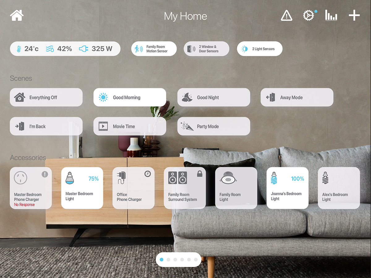iKEON smart home automation mobile app UI/UX design - control dashboard interface